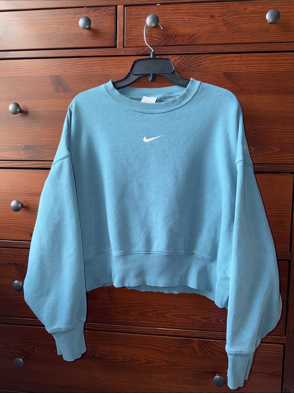 Nike Phoenix Fleece Boxy Oversized Crewneck Smokey Blue | Size XS